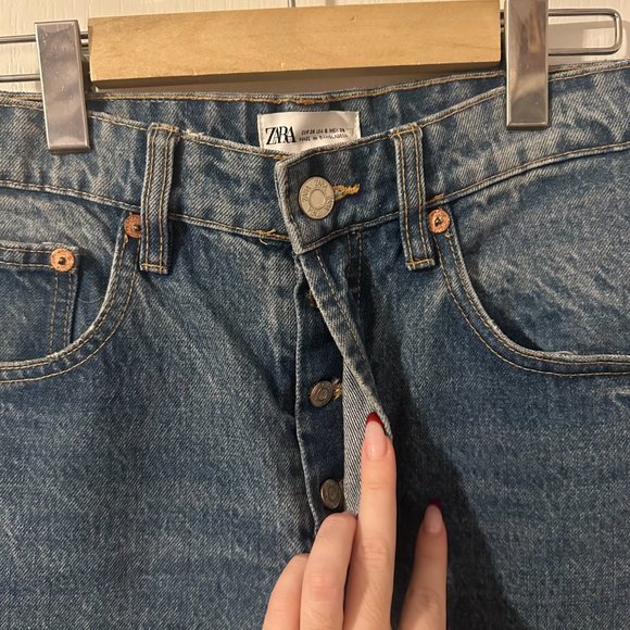 💖HOST PICK💖 ZARA Blue Hi-Rise Straight Leg Jean (Size 6 US/38 EUR) - Picture 7 of 7